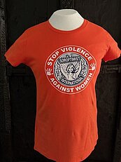 Damen T-Shirt tailliert, Farbe Orange mit Eulalia